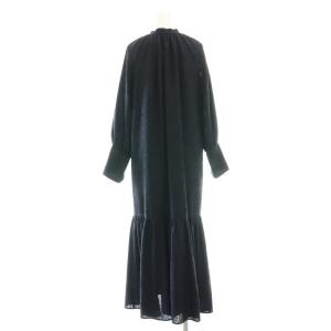 PUBLIC TOKYO ジャガードギャザーワンピース F 紺 ネイビー /CX OS