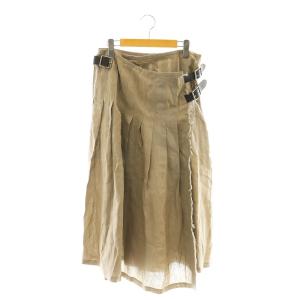 リネンラップスカート ロング フレア S モカ /DO OS