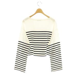 EVERYDAY I LIKE 23SS Cropped Stripe Tシャツ カットソー 長袖 ボーダー ホワイト ブラック /DF