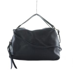 2wayショルダーバッグ ハンド シボレザー ストラップ 黒 ブラック /RI OS