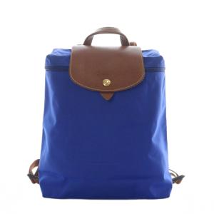 ルプリアージュ リュックサック バッグ デイパック ナイロン レザー 青 茶色 /RI OS