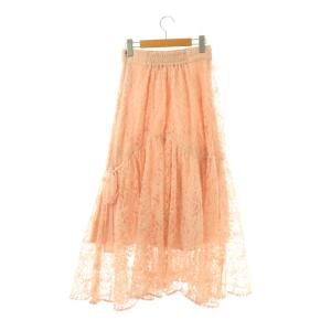 SNIDEL 24SS バリエチュールスカート フレア マキシ ロング 0 ピンク /AT OS