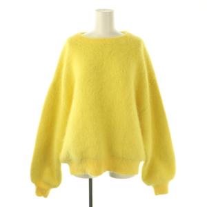 ファーパイルジャガードニット セーター 長袖 F 黄 イエロー /AT OS
