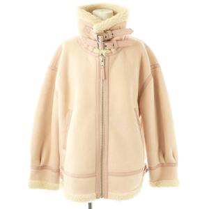 ボンバージャケット アウター ジップアップ F ピンク アイボリー /DO OS