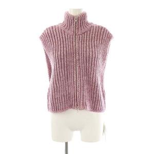 COMPACT KNIT VEST ニットベスト ウール混 F ピンク /MI OS