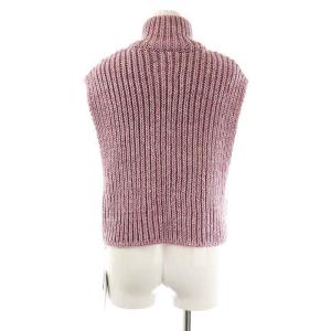 Ameri VINTAGE COMPACT KNIT VEST ニットベスト ウール混 F ピンク /MI OS