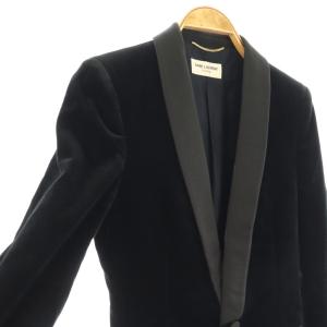 SAINT LAURENT PARIS ベルベット1Bテーラードジャケット ブラック
