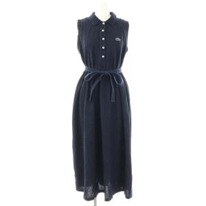 インディゴノースリーブポロドレス ワンピース ロング コットン 38 紺 EF022J /NR OS