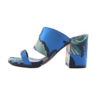 DRIES VAN NOTEN ジャガード ダブルストラップサンダル ミュール 36 ブルー