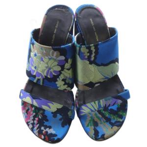 DRIES VAN NOTEN ジャガード ダブルストラップサンダル ミュール 36 ブルー