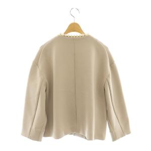 Arpege STORY パール付ダンボールジャケット ノーカラー 2 ピンクベージュ /AT OS