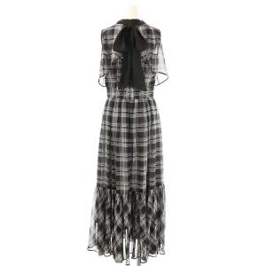 Rirandture 25SS チェック ボウタイ ノースリーブワンピース 2 ブラック ホワイト /ES OS SH