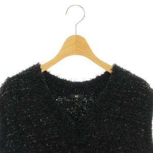 PLST 25SS ニットツイードVネックベスト プルオーバー S 黒 ブラック /AT OS