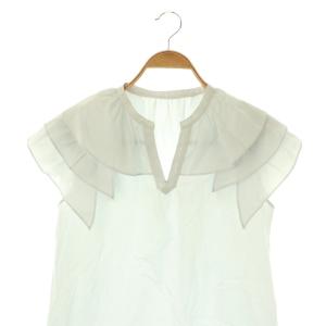 IENA 22SS ドビーティアードギャザーノースリーブブラウス F 青 ブルー /SS OS