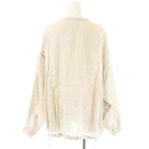 かぐれ 24SS リネンクルーネックシャツカーディガン F ライトグレー /ES OS