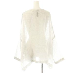かぐれ リネン長袖プルオーバー ブラウス ワイド F ライトグレー /ES OS