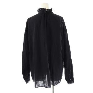 かぐれ 25SS コットンリネンフリルカラーシャツ Free 紺 /MI OS