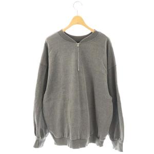 AMERICANA クルーネックバックジップスウェットプルオーバー トレーナー グレー /DF OS