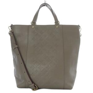 トートバッグ ショルダーバッグ 2way 斜め掛け モノグラム レザー グレージュ /YO9