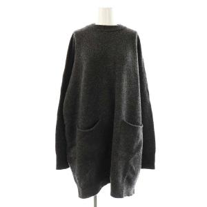 24AW クルーネック ワイドチュニック プルオーバー ニット グレー /HK OS