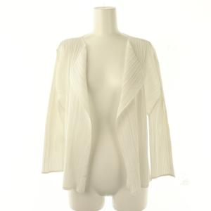 イッセイミヤケ プリーツカーディガン 3 白 ホワイト /SS OS