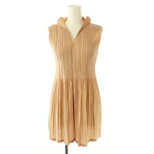 イッセイミヤケ プリーツチュニックプルオーバー カットソー 3 ベージュ /SS OS