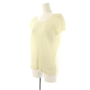 PLEATS PLEASE ISSEY MIYAKE イッセイミヤケ 布帛切替プリーツプルオーバー カットソー 半袖 3 オフホワイト /DF OS