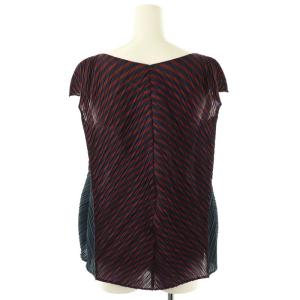 PLEATS PLEASE ISSEY MIYAKE イッセイミヤケ ストライププリーツプルオーバー カットソー 3 オレンジ 紺 ネイビー /SS OS