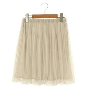 イッセイミヤケ チュールレイヤー プリーツミニスカート フレア 3 グレー /SS OS