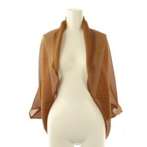 イッセイミヤケ メッシュ変形カーディガン 1 オーカー