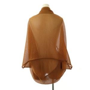 PLEATS PLEASE ISSEY MIYAKE イッセイミヤケ メッシュ変形カーディガン 1 オーカー