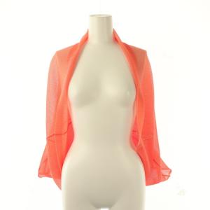 イッセイミヤケ メッシュ変形カーディガン 1 オレンジ