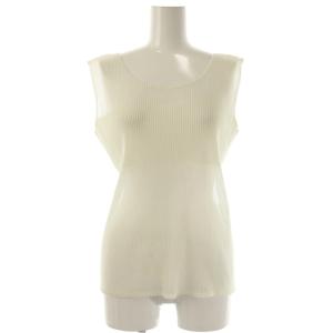 イッセイミヤケ メッシュタンクトップ カットソー ノースリーブ ホワイト /DF OS