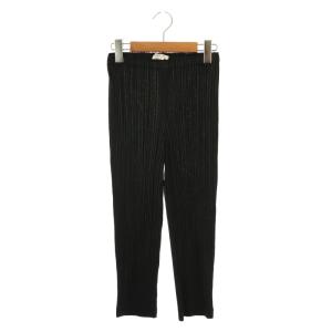 イッセイミヤケ プリーツクロップドパンツ 1 黒 ブラック /SS OS