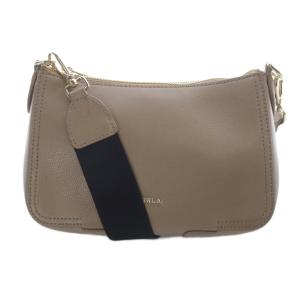 CLASSIC S CROSSBODY ショルダーバッグ ロゴ レザー ベージュ /SR26