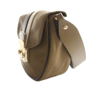 FURLA METROPOLIS MINI ROUND ナイロンショルダーバッグ 茶 ブラウン /SS OS