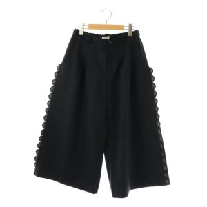 イッセイミヤケ サイドスカラップデザイン2タックワイドパンツ 3 紺 ネイビー /SS OS