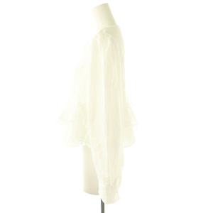 CELFORD 25SS アシンメトリーペプラムフリルブラウス バンドカラー 36 白 /MI OS