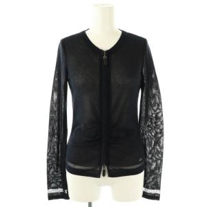 ジップアップ ニット カットソー 38 ネイビー