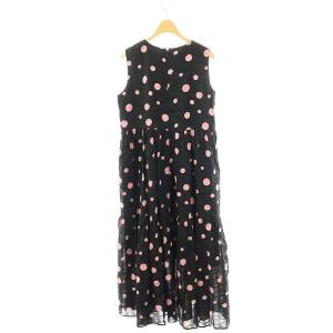 OBLI ランダムドットワンピース 0 ブラック ピンク