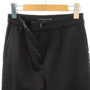 TSURU by Mariko Oikawa フェイクパールサテンパンツ テーパードパンツ 34 ブラック /DF OS