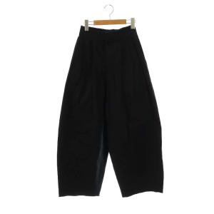 H.COUNT COTTON TUMBLE PANTS ワイドパンツ 36 黒 /MI OS SH