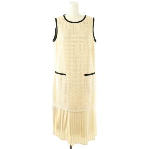 プリーツ切替ケミカルドレス ワンピース レース 38 アイボリー /MI OS SH