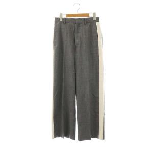 サイドライン ワイドパンツ ストライプ 38 グレー /MI OS