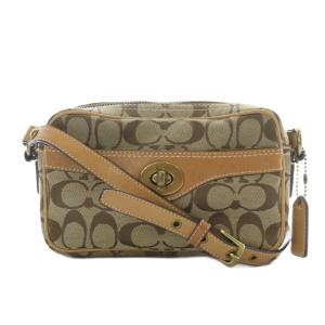 ショルダーバッグ ポシェット シグネチャー ベージュ ブラウン 10565 /RI OS