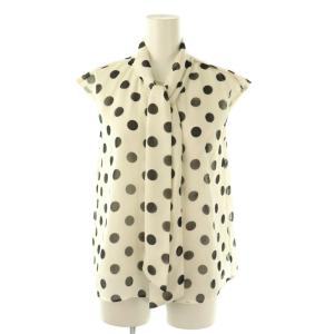 ドット ボウタイ ノースリーブ ブラウス F オフホワイト ブラック /ES OS