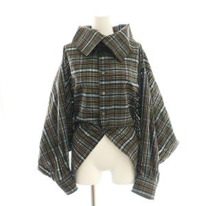 ダブルエンドチェック柄ラッフルブラウス シャツ 34 マルチカラー /SS OS