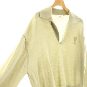 AMI Alexandre Mattiussi ウールニットポロ ハート セーター スキッパー カーキ