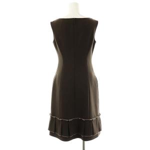 René ベーシック basic スクエアネック ノースリーブ ワンピース ひざ丈 34 ブラウン /DF OS