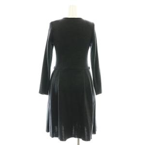 René ウール リボン ジップアップ ニットワンピース 34 ダークグレー /MI OS